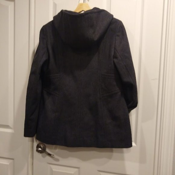Anne Klein Hooded Wool Blend Coat size Large - Picture 5 of 7